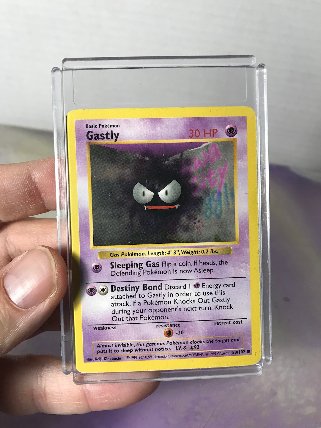 Vintage Pokemon Trading Card Game Base Set Shadowless GASTLY - 50