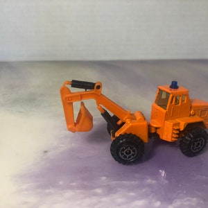 Vintage Zylmax Toys Orange Back Hoe- Used Shape - Vintage 1980&#39;s Truck Toy
