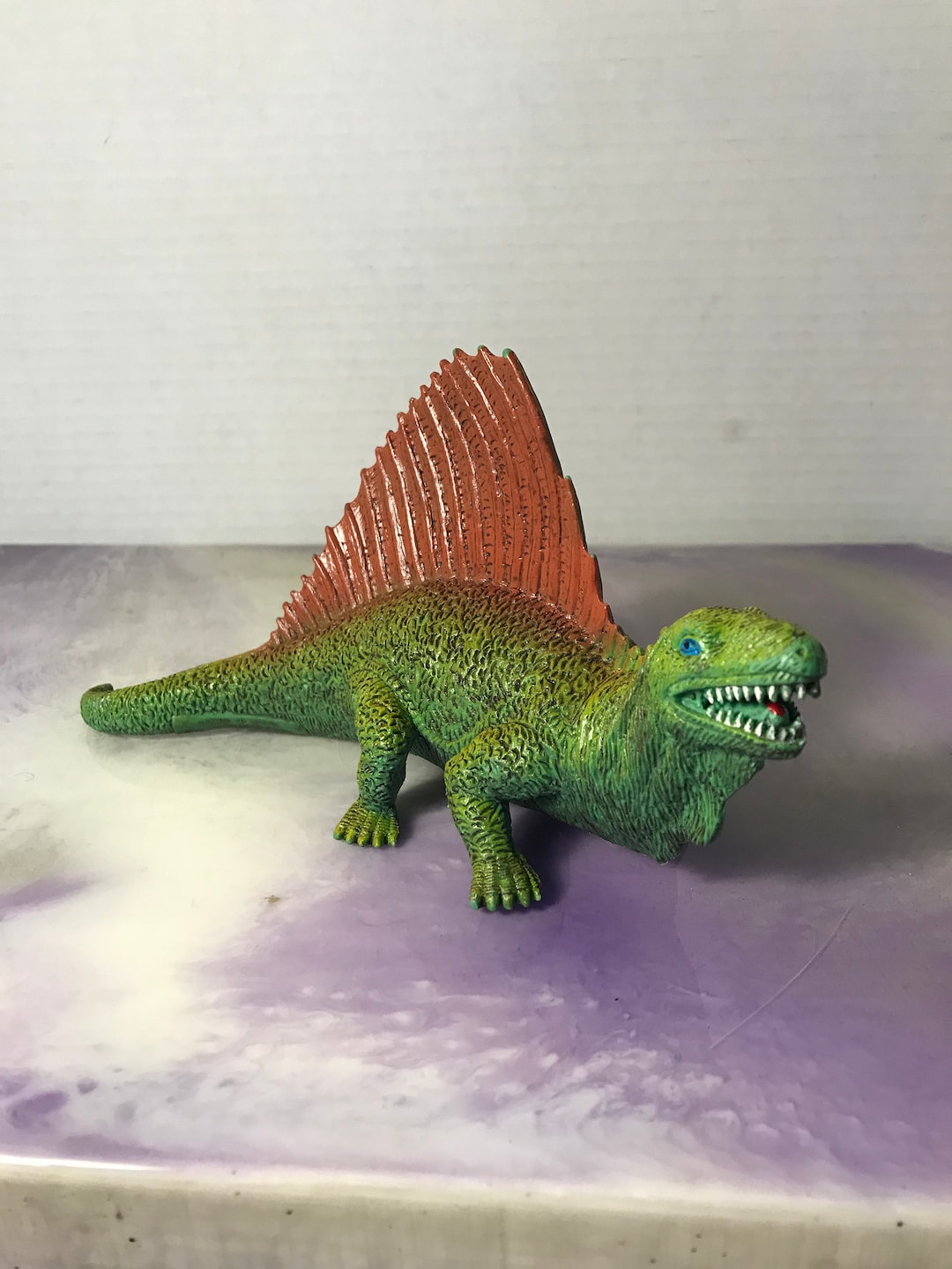Vintage 1980s METRIACANTHOSAURUS - (GREEN and RED) - Made in China