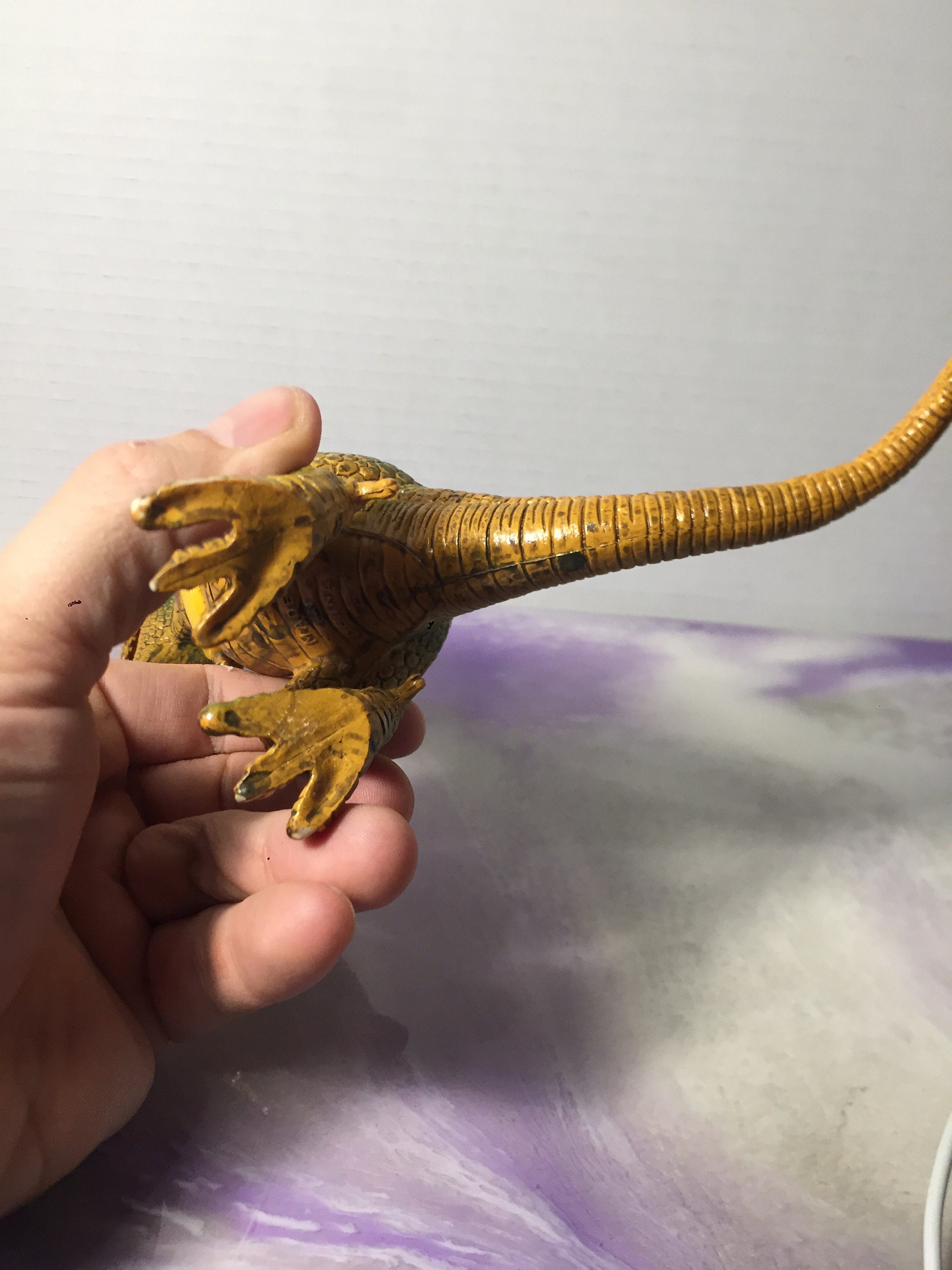 Vintage 90's Green and Yellow Roaring Sounds T-rex