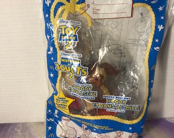 Vintage Disney Pixar Toy Story 2 Mcdonald's Toy NEW - Woody and Bullseye Candy Dispenser - Rare Vintage Toy Story Cake Topper Figure 90's
