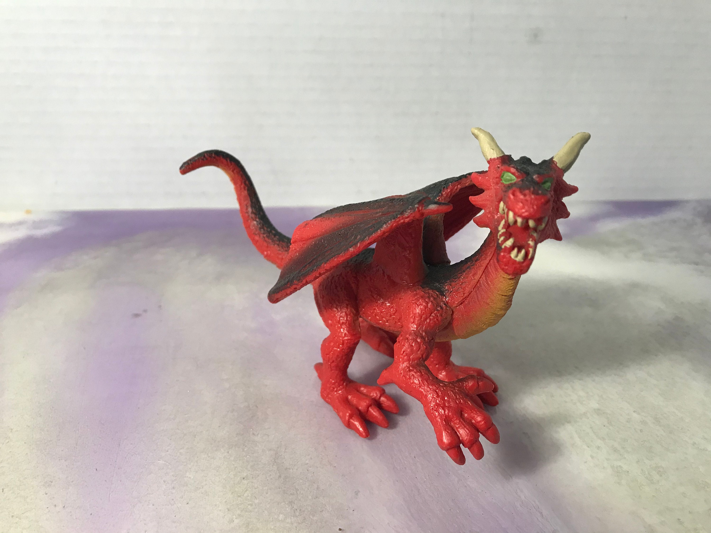 Vintage 1990's Red PVC Dragon Figure - Made in Hong Kong Figure