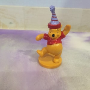 Vintage Winnie the Pooh - Winnie the Pooh Birthday PVC Cake Topper Figure - 1990&#39;s Vintage Winnie the Pooh Toy Lot 2