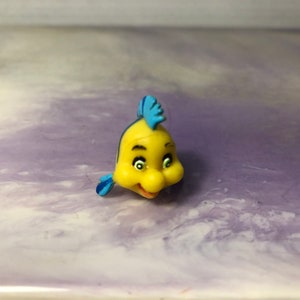 Vintage The Little Mermaid Figure PVC FLOUNDER Cake Topper - Rare Vintage Little Mermaid Cake Topper