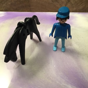 Vintage Playmobil Figure Rare Vintage Playmobil Civil War / Union Army Playset - Soldier with Horse Blue Outfit Rare Vintage Playmobil Lot 2
