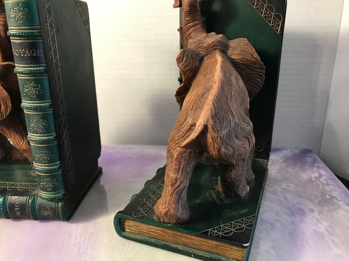 Vintage Elephant Ceramic Bookends Super Cool Cute Elephant Etsy