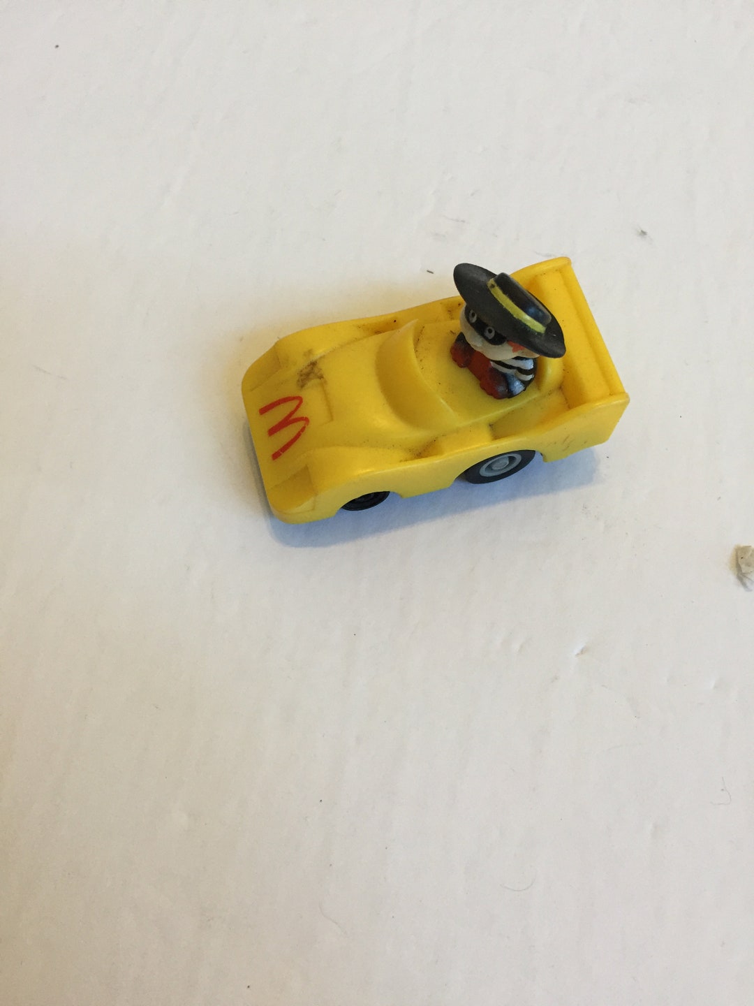 Vintage 80's Mcdonald's Hamburgler Pull Back Action Toy Car Rare Fun Collectible Toy, Nostalgia