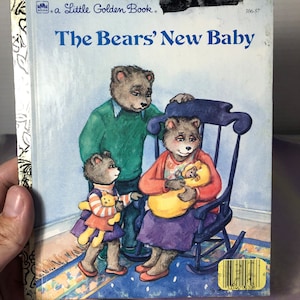 Vintage Little Golden Book - The Bears New Baby Hardcover Children&#39;s Book - Rare Vintage