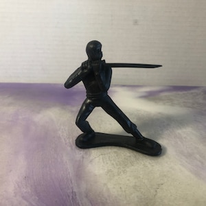 Vintage Greenbrier International Action Figure Ninja Martial Arts Toy Black Cake Topper Figure - 90&#39;s Toy