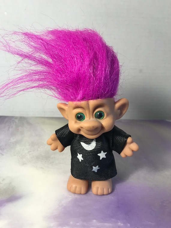 Purple Haired Troll Forest Troll Doll Purple Hair Rare Etsy