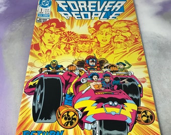 vintage DC Comics Forever People #1 - Deuxième Série (1988) 1 des 6 Mini Series Rare vintage Comic Book