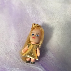 Vintage 1970&#39;s 80&#39;s Miniature Girl Doll with Blonde Hair  - Great Vintage Doll  Family Toy Dolls - Retro Dollhouse Nostalgia
