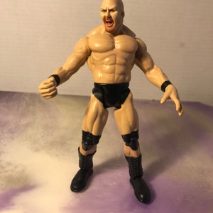 Vintage 90&#39;s WWE Loose 1999 Stone Cold Steve Austin Action Wrestling Figure Jakks Titan Tron Live