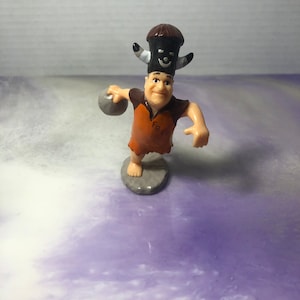 Vintage Flintstones PVC Figure Cake Topper - FRED FLINTSTONE Bowling - The Flintstones Cake Topper Toy