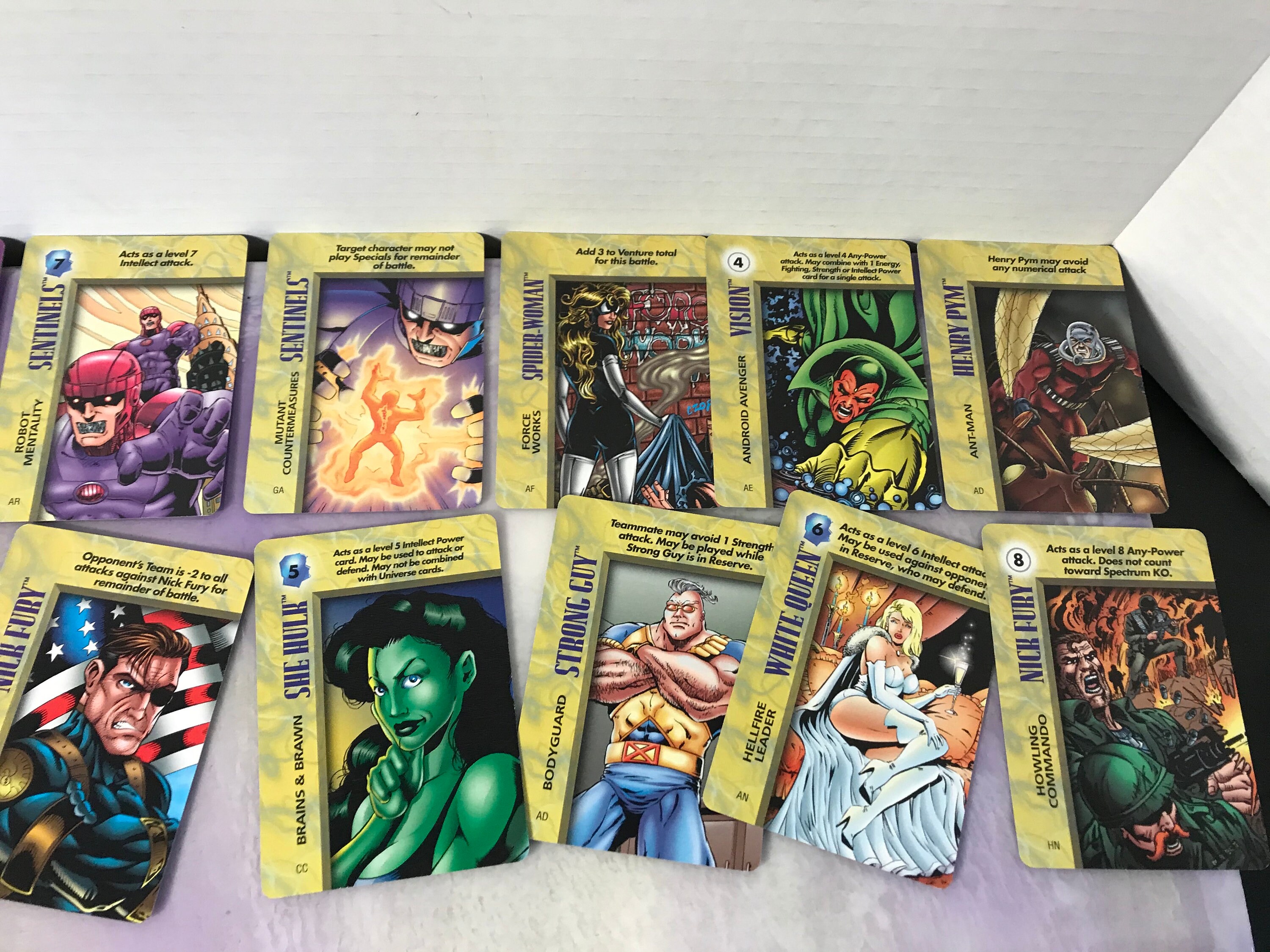 Vintage 1990s Marvel OVERPOWER Card Game 20 Card Mixed Lot - 1995