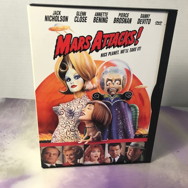 Vintage Tim Burton Mars Attacks DVD- - Awesome Vintage Sci Fi  Movie - Works Great -  Movie Nostalgia