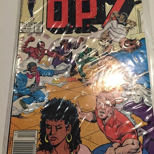 May include: A comic book cover featuring a group of characters in a fight scene. The cover is titled "DP7" and the tagline is "Friction Between The Factions".