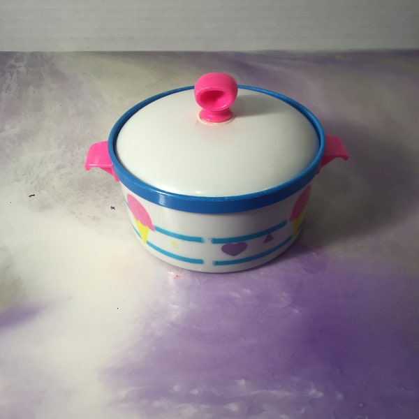 Vintage CDI Toys 1990's Fun With Food Styled Ice Cream Patterned Pot and Lid!   Rare Nostalgie des années 1990