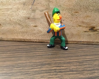 Vintage Applause Sesame Street Bert Baseball Hitter Figure PVC Bert Cake Topper Rare Vintage Toy! Sesame Street figure! Lot 3