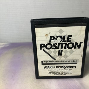 Sistema de videogame Atari vintage dos anos 80 POLE POSITION 2 - Raro videogame vintage colecionável