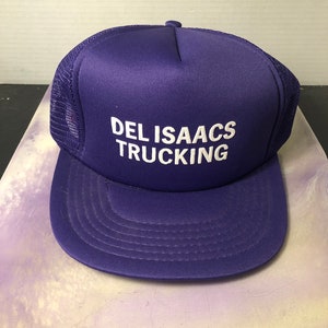 Vintage 1980&#39;s Snap Back Mesh Hat - Purple and White    - Rare Vintage 80&#39;s Themed Hat