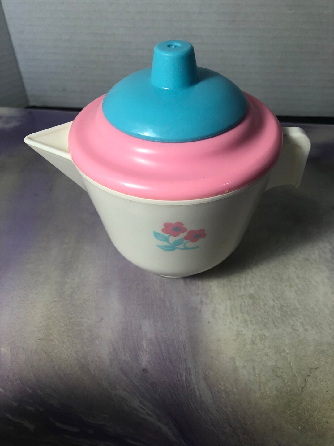 Vintage Fisher Price Fun With Food Tea Set - White Floral Patterned Tea ...