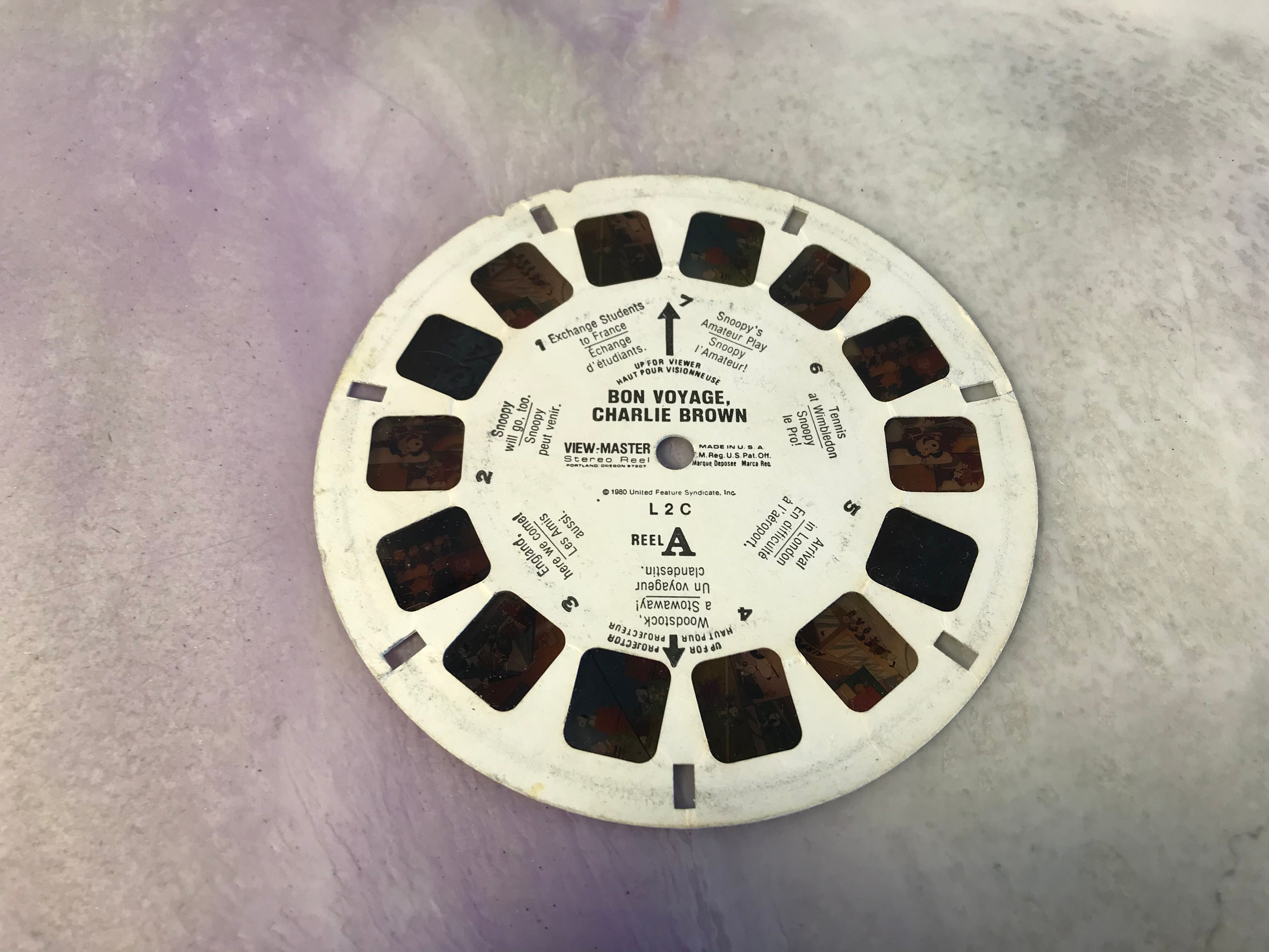 Carretes ViewMaster antiguos de Sawyer's ViewMaster - Bon Voyage Charlie  Brown - Impresionante nostalgia por el ViewMaster - Etsy México, image size:3000x2250