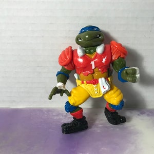 Tartarughe sportive vintage del 1991 - TD che lancia Leonardo Teenage Mutant Ninja Turtles Action Figure Toy TMNT Figura rara