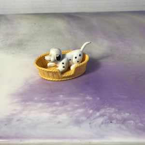 Decorazione per torta vintage in PVC in stile &quot;Cucciolo nella mia tasca&quot; degli anni &#39;90! Usata e giocata con la statuetta.