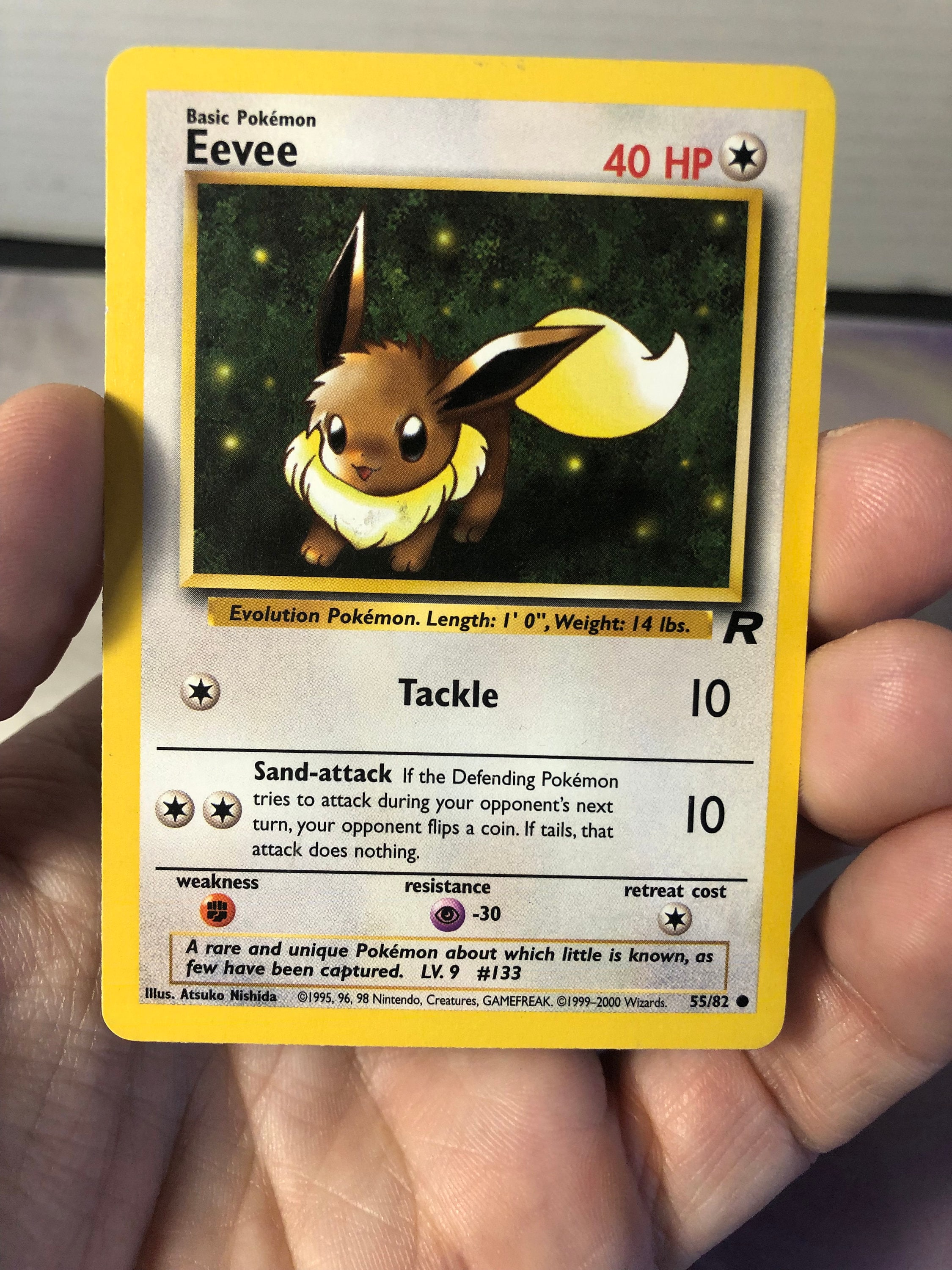 Vintage Pokemon Trading Card Game 1999 Eevee 55/82 | Team Rocket