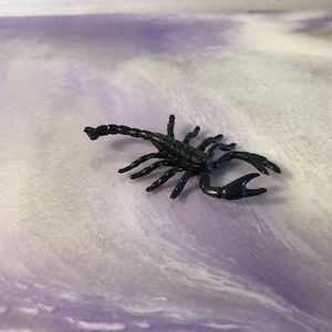 Vintage 1980&#39;s Scorpion Insect Cake Topper Made In China - Evil Insect PVC Toy Figure - Black