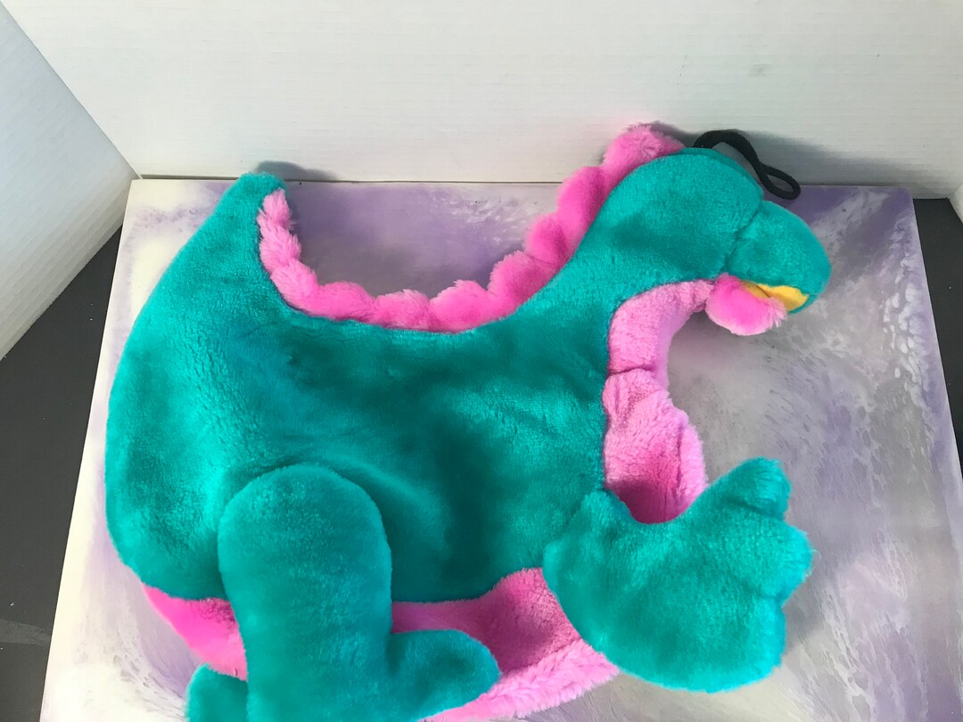 Vintage Cute Dragon Plush Stuffed Animal Bag Vintage Plush Bag Figure