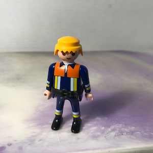 Vintage Playmobil Figure Lot - City Playset Man with Race Car Driver Outfit- 90&#39;s Playmobil Set Figures - Rare Vintage Nostalgia