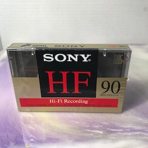 Vintage SONY HF90 Blanco Cassette 90 Minuten ... - Cassette Tape - 80's 90's Nostalgia SEALED