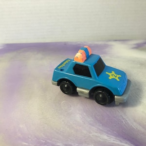 Vintage Fisher Price 90s Blue Police Car , City Playset, Fisher Price Car Toy