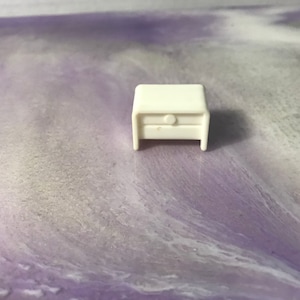 Vintage 1970&#39;s Fisher Price Styled Dollhouse Plastic Furniture - White Foot Stool - Rare Vintage Toys Dollhouse Nostalgia