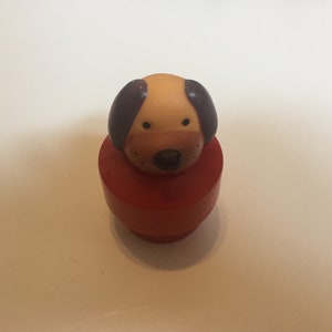 Vintage 1990s Fisher Price Little People Chubby Figure - Dog Red Outfit, 90&#39;s Little People Figure!