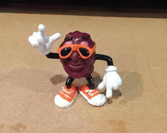 Rare Vintage Nostalgia Calrab California Raisins Figure Orange Glasses dance raisin PVC figure Applause Lot 3