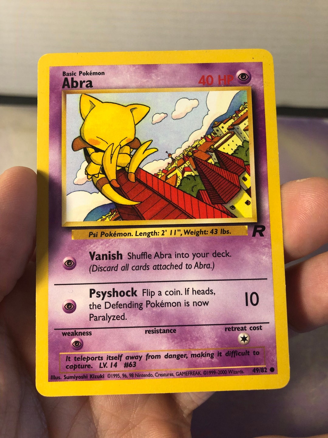 first edition abra pokemon card Sabrina's Abra 2000 First Edition PSA 9 Pokemon Card