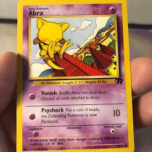 Vintage Pokemon Trading Card Game 1999 Abra 49/82 / Team Rocket Returns / Raro NON-HOLO / Pokemon WOTC - Usato Giocato con