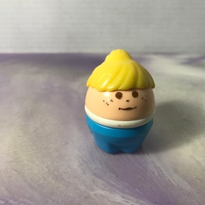 Vintage 1990s Little Tikes Chubby Figure - Girl Blonde Hair Blue Outfit , 90&#39;s Little Tykes Vintage