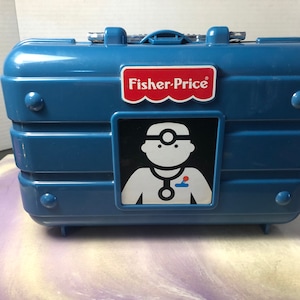 Vintage 2000 Fisher Price Doctor Nurse Medical Kit Blue Case - Case ONLY - Awesome Nostalgia