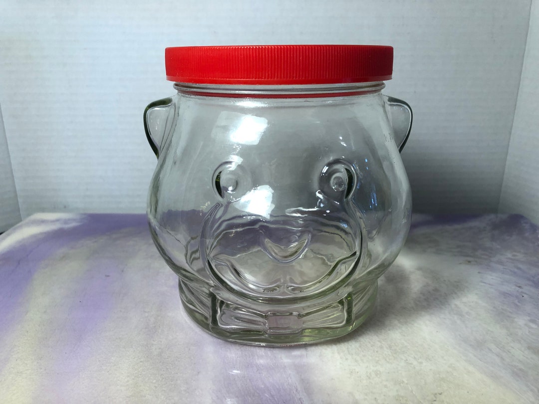 Vintage Kraft Peanut Butter Bear Glass Jar Vintage 1989 Etsy