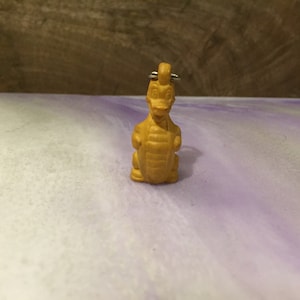 Vintage Keychain TUPPERWARE DRAGON Figure Cute Yellow Dragon Themed Keychain - Vintage Keychain Nostalgia