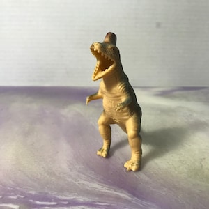 Vintage Dinosaur Toy CE Toys  Rubber Green / Yellow  T-Rex - Rare Vintage Plastic 1980&#39;s Dinosaur
