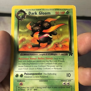 Vintage Pokemon Trading Card Game 1999 Dark Gloom 36/82 / Team Rocket Returns / Raro NON-HOLO / Pokemon WOTC - Usato Giocato Con