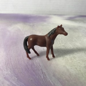 Vintage Mini Figure / Accessory - Brown Horse - Rare Vintage Polly Pocket Styled Mini Figure Figurine/ Cake Topper