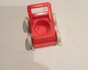 Passeggino rosso usato Fisher-Price Little People degli anni '60 e '70 - Accessorio vintage per Little People