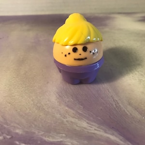 Vintage 1990s Little Tikes Chubby Figure - Blonde Hair Purple Outfit Girl , 90&#39;s Little Tykes Vintage