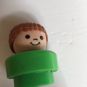 Vintage 1990s Fisher Price Little People Chubby Figure - Boy Green Outfit, 90&#39;s Little People Vehicle!